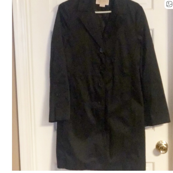 Michael Kors Black Trench Coat Sz M - Picture 1 of 5